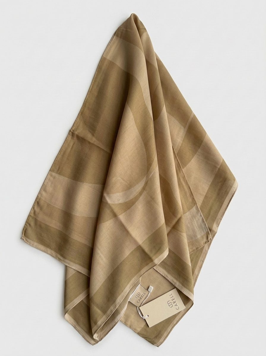 Carell Floş Şal Camel Düz